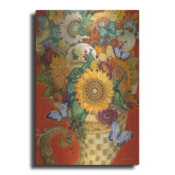 Luxe Metal Art 'Plenty' by David Galchutt, Metal Wall Art, 24"x36"