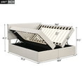 thumbnail image 7 of Queen Platform Bed with Storage, Wooden Platform Bed Frame Queen Size with Headboard, Lift Up Storage Bed, Queen Upholstered Bed with Hydraulic Storage System, Beige, 7 of 7