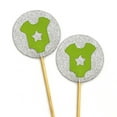 thumbnail image 2 of Darling Souvenir, Glitter Baby T-Shirt Baby Shower Cupcake Toppers, Dessert Decorations - Pack Of 20, 2 of 3