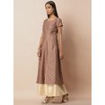 thumbnail image 2 of Indya Women's Rose Beige Layered Embellished Double Slit Kurta, 2 of 6