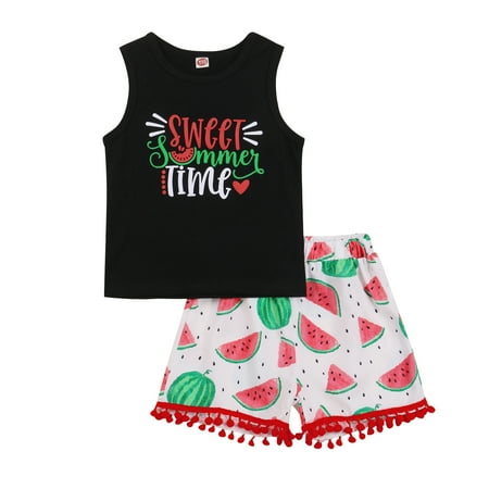 

Cathery Toddler Girls Flower Letter Print Camisole Vest+Leopard Print Shorts