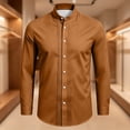 thumbnail image 5 of Ytobaz Dress Shirt for Men Long Sleeve Button Down Casual Tuxedo Shirts with Pleated Front Wrinkle Free Classic Fit Band Collar Tops for Wedding Party Banquet Business, 5 of 5