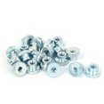 thumbnail image 1 of Rosca M4 8mm redondo de acero de alto carbono cabeza moleteadas tuercas de palomilla Azul Plata 20pcs, 1 of 2