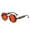 Red Film, variant on Metal Frame Sunglasses Round Hollow Out Design Fashion Eyewear for Men and Women with PC Lenses Gray Green for