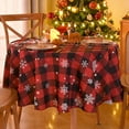 thumbnail image 2 of White Chirstmas Tablecloth Round 60 Inches, Red Table Cloth Round Tables for Chirstmas Decor, Waterproof Table Decorations for Chirstmas Gift, 2 of 6