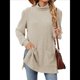 thumbnail image 1 of Camisas de Larga para Mujer, Blusas Túnica Casuales de Cuello Alto Albaricoque L, 1 of 10
