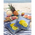 thumbnail image 3 of Pack of 2 Outdoor Pillow Covers, Lemon Leopard and Purple Buffalo Plaid Waterproof Square Throw Pillowcase Cushion Decorative Pillow Covers for Couch Patio Tent, 18x18 in, 3 of 6