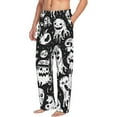 thumbnail image 6 of Logiee Black White Spooky Ghosts Print Pajama Pants for Men,Men’s Pajama Bottoms,Mens PJ Pants with Pockets & Button Fly-XX-Large, 6 of 6