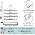 thumbnail image 3 of Closet Spice - 2 Pack - Cintres de Costume Détachables Antirouille Chromés 5 Niveaux, Antidérapants, Poignée en Caoutchouc PVC Noir Rembourrée, Gain de Place, Design Multi-Swing pour Manteaux, Costumes, 3 of 9