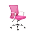 thumbnail image 1 of Modern Home Zuna Ergonomic Mesh Mid Back Office Chair, White & Pink, 1 of 10
