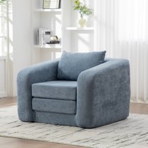 Jopat Modular Folding Sofa Chair,Convertible Floor Couch with Armrest & Backrest, Sleeper Lounge Accent Chair for Apartment Living Room Bedroom Dorm,Light Blue