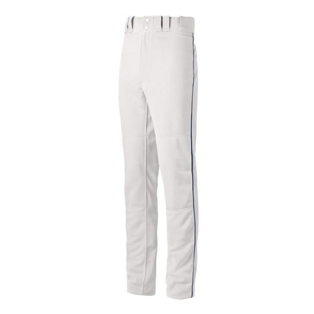 Pantalón ribeteado Mizuno Select Pro G2 para niños y jóvenes, color blanco/azul marino
