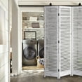 thumbnail image 2 of Distressed White Wood Finish 3 Panel Room Divider Screen, 2 of 2