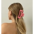 thumbnail image 2 of Pink Hair Clips 4PCS Pink Claw Clips Hair Clips for Women Thick Hair Matte Rectangular Hair Clips Barrettes French Design Non-slip Clip Large Hair Clips for Thick Hair, 2 of 5