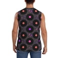 thumbnail image 4 of Balery Vinyl Records Musical Notes Camisetas sin mangas para hombre, absorbe la humedad y protege contra el mal olor.-3X-Large, 4 of 7