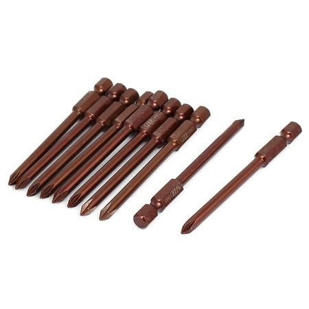Brown Driver - Unique Bargains 75mm Long PH1 Magnetic 4.5mm Head Screwdriver Bits Brown 10pcs