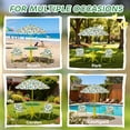 thumbnail image 6 of Qaba Kids Picnic Table with 2 Folding Chairs and Umbrella, Jungle Theme Portable Children Outdoor Furniture for Backyard, Garden, Patio, Green, 6 of 9
