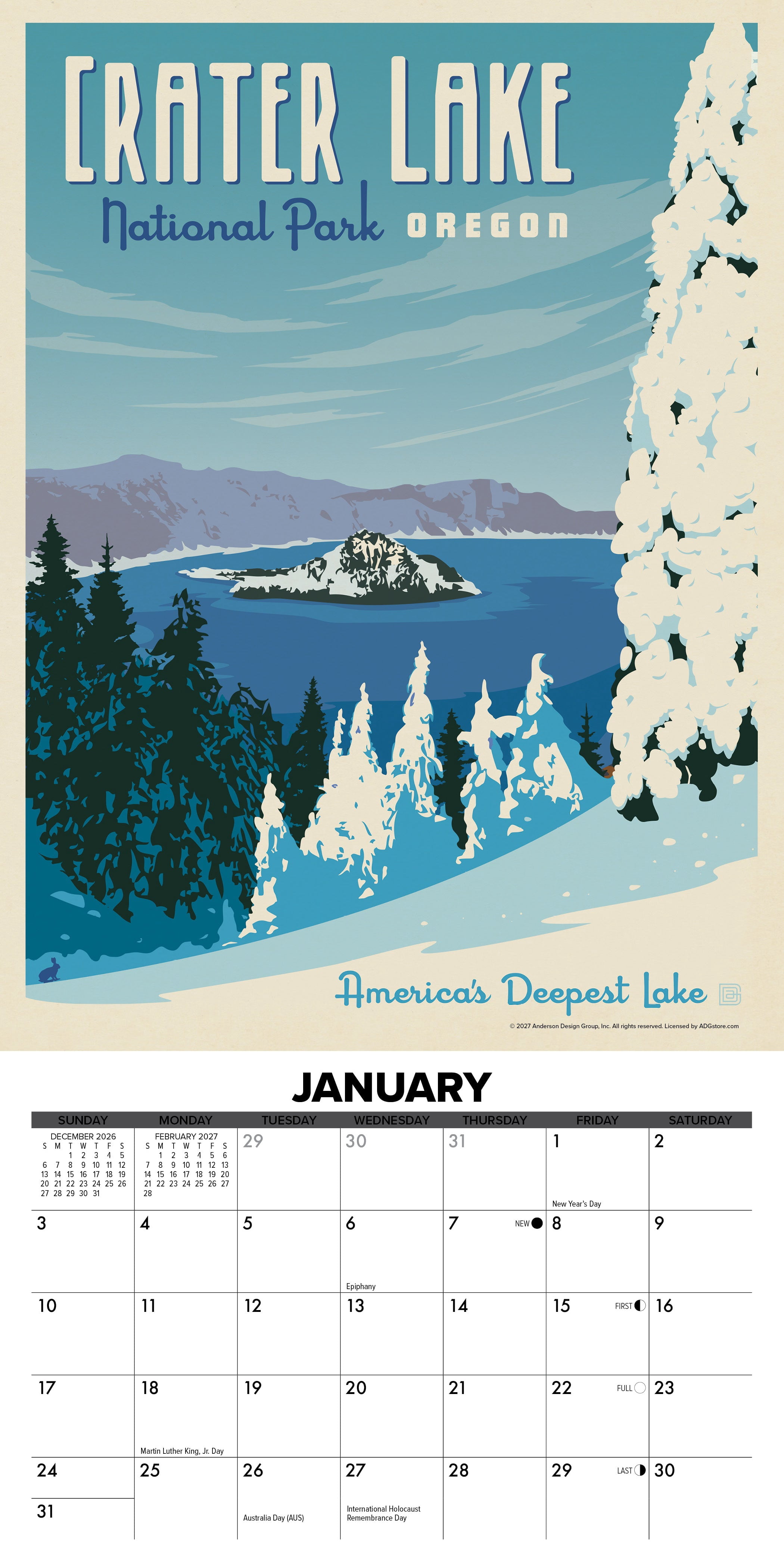 Willow Creek Press, National Parks (ADG) 2027 Mini Wall Calendar