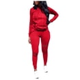 thumbnail image 1 of Chandails à Capuchon Confortables Femmes Décontractés Chandails en Molleton Femmes Robe à Capuche Zippée Chandails en Molleton Femmes Chandail à Capuche Ensemble de Survêtement Décontracté Sports Manches Longues Chandail Déchiré Rouge P, 1 of 4