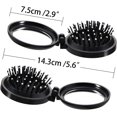 thumbnail image 2 of 2 piezas (negro) cepillos de pelo plegables con espejo de viaje, redondo, portátil, plegable, de bolsillo, mini peine para el pelo, compacto, tamaño de viaje, peine de masaje para hombres y mujeres, 2 of 5