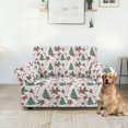 thumbnail image 5 of XYZCANDO Christmas Flower Stretch Armchair Slipcover Universal Sofa Covers for Living Room Dogs Pet Furniture Protection Polyester Armchair Slipcovers with Anti Slip Foam Sticks, 5 of 6
