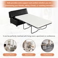 thumbnail image 3 of Harper & Bright Designs Twin Size Folding Ottoman Sleeper Bed with Mattress, PU Convertible Guest Bed, Black, 3 of 9