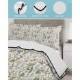 thumbnail image 4 of Botanical Queen Size Down Alternative Comforter, Lightweight Comforter Quilt Bedding Set with Pillow Shams Vintage Floral Wildflower Country Leaf Plant All Seasons Bed Comforter Duvet Insert 90"x96", 4 of 7