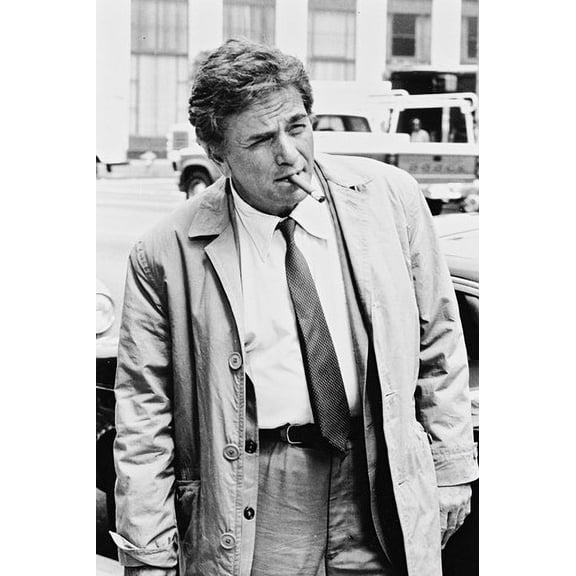 Peter Falk 24x36 Poster classic in raincoat with cigar as Columbo