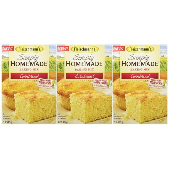Fleischmann's, Simply Homemade Cornbread Mix, 15oz Box (Pack of 3)