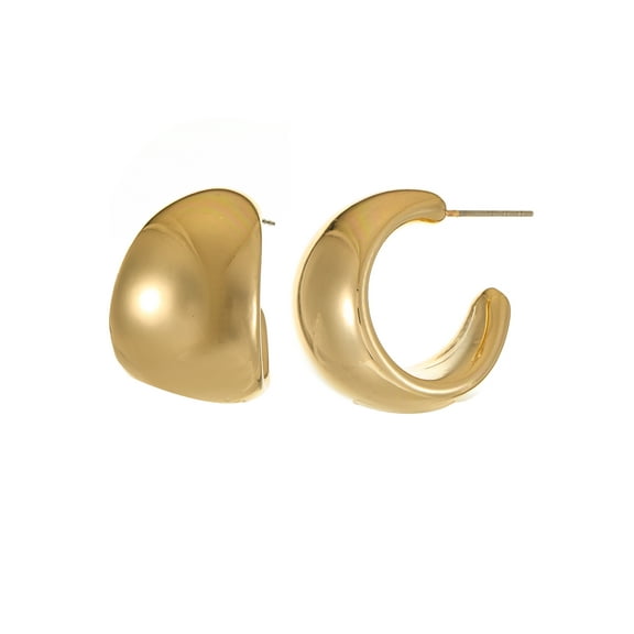 Time and Tru Women’s Thick Gold-Tone Hoop Earrings, 1 Pair