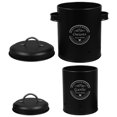 thumbnail image 3 of Vegetable Storage Tins with Lid 2pcs Metal Onion Garlic Potato Jars Set Kitchen Canisters Vegetable Keeper Containers with Aerating Holes Black, 3 of 4