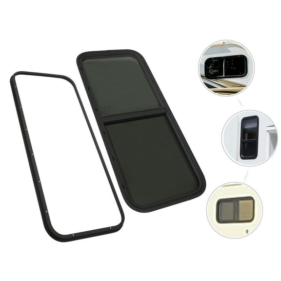 RV Window Teardrop, Sliding Window Camper Trailer, With Trim Rings 42" W X 22" H Rv Vertical Sliding Window, For Rv Camper, Rip-Up, Cargo, Vertical Trailer