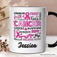 thumbnail image 2 of Breast Cancer Awareness Ribbon Personalized Mug, In October We Wear Pink Support Gift with Custom Name, 2 of 5