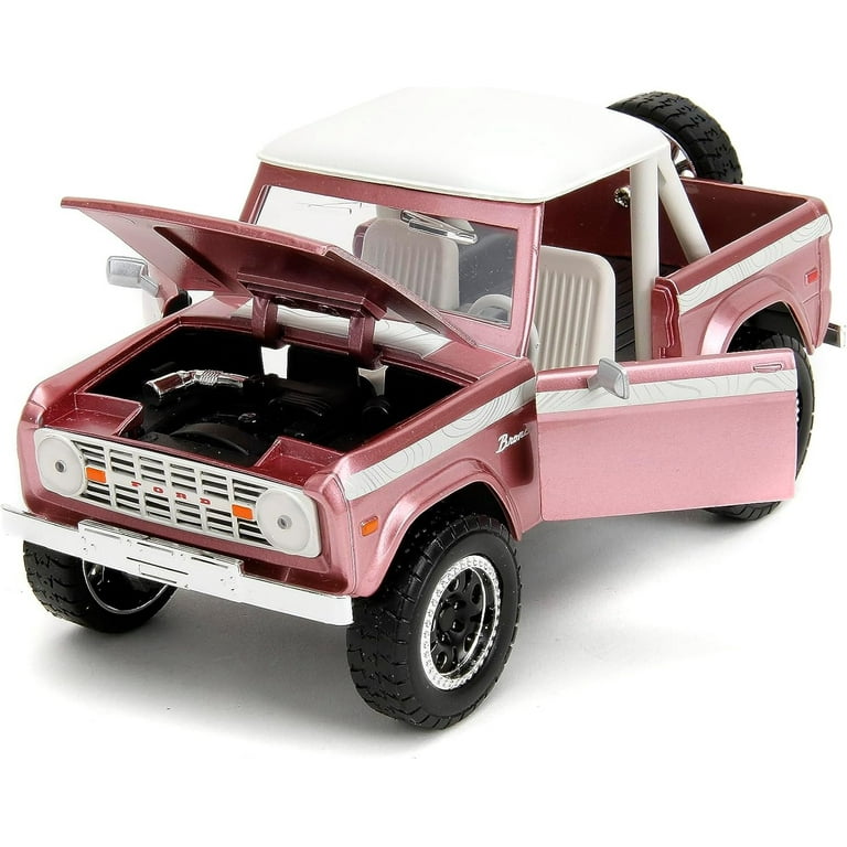 1973 Ford Bronco Pink Metallic with White Top and Graphics
