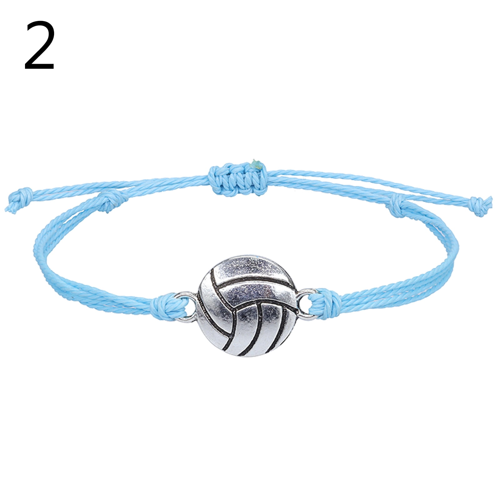 Bracelet de volley-ball ajustable, breloque en alliage, pour garçon et  fille, cadeau pour adolescent, ficelle tissée à la main, Olive, sport