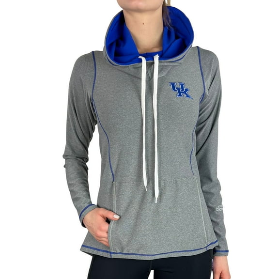 Women's Gray Kentucky Wildcats Funnel Neck Pullover Hoodie