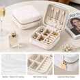 thumbnail image 4 of Casegrace Marble - Patterned Mini Travel Jewelry Box for Women Girl, PU Leather Gift Display Jewellery Storage Case, Organizer for Earrings, Rings, Necklaces, 4 of 5