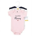 thumbnail image 2 of Hudson Baby Infant Girl Cotton Bodysuits, Girl Mommy Pink Navy 3Pk, 0-3 Months, 2 of 5