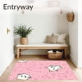 thumbnail image 3 of ODIKA 8'x10' Machine Washable Non-Slip Area Rug, Magical Wildcat Dot Fantasy Enchanting Artistic Illustration High Traffic Rug, Pink, 724739, 3 of 7