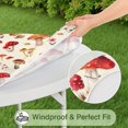 thumbnail image 5 of Red Mushroom Floral Light Beige Pattern Round Fitted Tablecloth with Elastic Edge,Dining Table Cover Waterproof,Outdoor Round Tablecloth for Camping,Dining,Indoor and Outdoor, 5 of 7