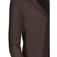 thumbnail image 5 of FashionOutfit Women's Solid Soft Stretch Long-line Long Sleeve Open Front Knit Cardigan, 5 of 5