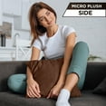 thumbnail image 5 of 16" x 16" Throw Pillow - Saddle Brown: 2 PCS / 4 Sided. Luxurious Premium Down Alternative Fill -Reversible Cover Microsuede/Microplush Fabric. Forever Fluffy, Beautiful & Supportive. Soft & Comfy., 5 of 9