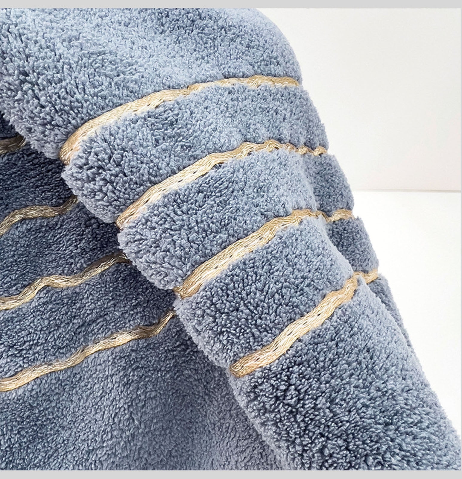 Twfbrm 6 Pack Premium Hand Towels - Ring Spun Cotton Hand Towels Highly Absorbent & Quick Dry Face Towels with gold trim, 300GSM Ultra Soft Microfiber Bath Towels for Beach Gym Hotel and Spa
