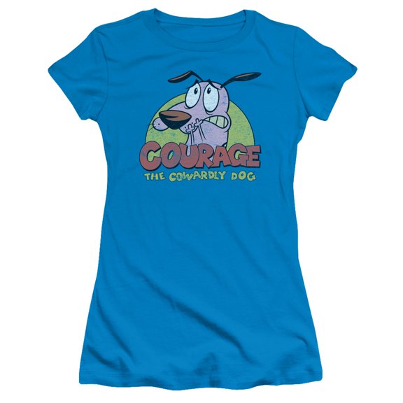 Courage The Cowardly Dog - Colorful Courage - Juniors Teen Girls Cap Sleeve Shirt - X-Large