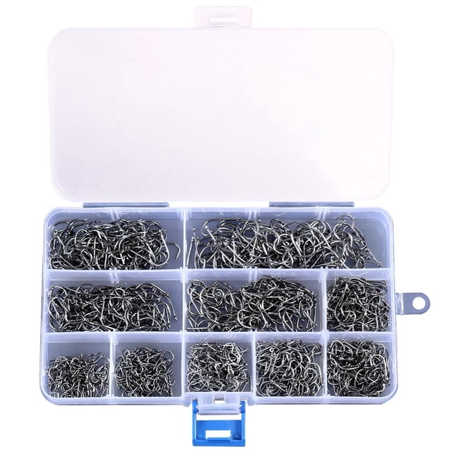 500 PCS FISHING HOOKS MIX SIZE HOOK COARSE CARP TACKLE RIVER STEEL SET BAIT R1K9