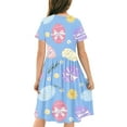 thumbnail image 4 of Fjofpr Toddler Clothes under $5 for Girls Toddler Kids Girls Print Short Sleeve Stretchy Dress A Line Dress（4-14Years）, 4 of 6