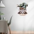 thumbnail image 3 of Cartoon Wall Planter Hanging Pot Resin Scuplture Vase Decoration Raccoon, 3 of 10