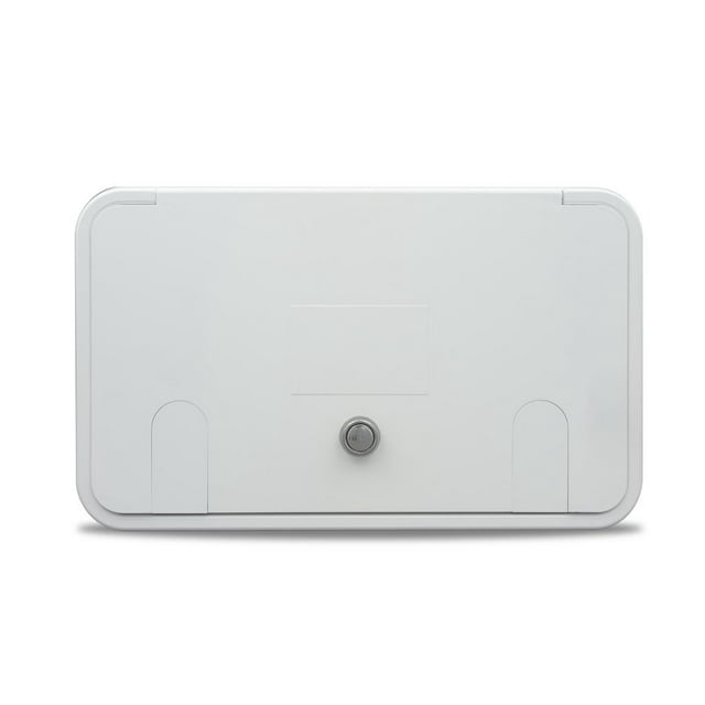 B&B Molders Electrical Cord Hatch 94316 Multi-Purpose Hatch; 6 Inch Height x 11-1/16 Inch Width Cutout Dimension; Polar White; Key Alike Lock; UV And Impact Resistant; NSF/CSA/TEI Certified