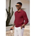 thumbnail image 6 of COOFANDY Mens Knit Polo Shirts Long Sleeve Casual Polo Sweaters Shirt Waffle Textured Collared Sweater, 6 of 6