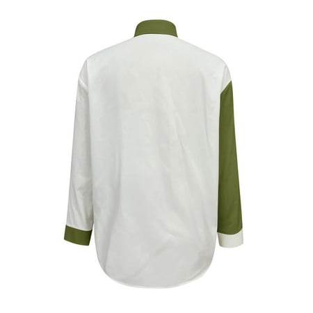 

Cathalem Skyline Cotton Sleep Shirt Women Contrast Stitched Single Cardigan Shirt Button down Collar Shirts for Women Shirt Green Medium